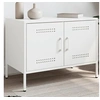 Image de Meuble TV blanc 68x39x50,5 cm acier, support TV, buffet TV, meuble multimédia, banc TV, armoire hifi, centre de 842944