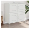 Image de Buffet blanc 68x39x79 cm acier, armoire, placard, buffet haut, armoire latérale, armoire de rangement, organisateur 842957