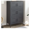 Image de Buffet haut anthracite 68x39x113 cm acier, buffet, placard, armoire latérale, armoire, armoire de rangement, armoire 842960