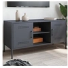 Image de Meuble TV anthracite 100,5x39x50,5 cm acier, support TV, buffet TV, meuble multimédia, banc TV, armoire hifi, centre 842990