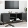Image de Meubles TV 2 pcs noir 68x39x50,5 cm acier, support TV, buffet TV, meuble multimédia, banc TV, armoire hifi 842995