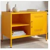 Image de Meuble TV jaune moutarde 68x39x50,5 cm acier, support TV, buffet TV, meuble multimédia, banc TV, armoire hifi 843000