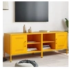 Image de Meubles TV 2 pcs jaune moutarde 68x39x50,5 cm acier, support TV, buffet TV, meuble multimédia, banc TV, armoire hifi, 843001