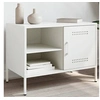 Image de Meuble TV blanc 68x39x50,5 cm acier, support TV, buffet TV, meuble multimédia, banc TV, armoire hifi 843004