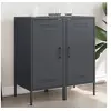 Image de Buffets 2 pcs, Armoires avec Pieds, Placards avec Porte, Meubles de Rangement Salon Chambre à Coucher, Anthracite 843017