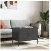 Image de Table Basse, Table d'Appoint avec Pieds, Bout de Canapé avec Porte, Meuble de Rangement Salle de Séjour, Noir 843030