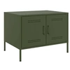 Image de Table Basse, Table d'Appoint avec Pieds, Bout de Canapé avec Porte, Meuble de Rangement Salle de Séjour, Vert Olive 843034