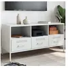 Image de Meuble TV, Armoire de Télévision avec Pieds, Support Télé avec Rangement Salon Salle de Séjour, Blanc 100,5x39x50,5 843041