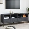 Image de Meubles TV 2 pcs, Armoires de Télévision avec Pieds, Supports Télé avec Rangement Salle de Séjour, Anthracite 843047