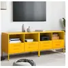 Image de Meubles TV 2 pcs, Armoires de Télévision avec Pieds, Supports Télé avec Rangement Salle de Séjour, Jaune Moutarde 843049