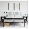 Image de Tables de Chevet 2 pcs, Armoires de Lit avec Pieds, Tables de Nuit avec Compartiment, Armoires de Nuit Chambre, Noir 843055