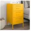 Image de Table de Chevet, Armoire de Lit avec Pieds, Table de Nuit avec Tiroirs, Armoire de Nuit Chambre à Coucher, Jaune 843084