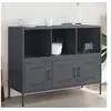 Image de Buffet, Armoire avec Pieds et Compartiments, Placard avec Porte, Meuble de Rangement Salon Intérieur, Anthracite 843092