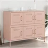 Image de Buffet, Armoire avec Pieds et Compartiments, Placard avec Porte, Meuble de Rangement Salon Intérieur, Rose 843097