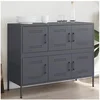 Image de Buffet anthracite 100,5x39x79 cm acier