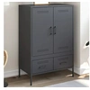 Image de Buffet Haut, Armoire avec Pieds et Compartiments, Placard avec Porte, Organisateur de Salle de Séjour, Anthracite 843110