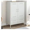 Image de Buffet Haut, Armoire avec Pieds et Compartiments, Placard avec Porte, Organisateur de Salle de Séjour, Blanc 843113