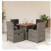 Image de 5-delige Tuinset met kussens poly rattan grijs3262769