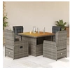 Image de 5-delige Tuinset met kussens poly rattan grijs3262770