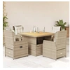 Image de 5-delige Tuinset met kussens poly rattan beige3262776