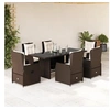 Image de Ensemble à manger de jardin et coussins 7 pcs marron rotin 3262781