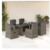 Image de 7-delige Tuinset met kussens poly rattan grijs3262783