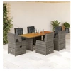 Image de 7-delige Tuinset met kussens poly rattan grijs3262785