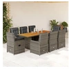 Image de 9-delige Tuinset met kussens poly rattan grijs3262786
