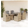 Image de Ensemble à manger de jardin et coussins 7 pcs beige poly rotin 3262787