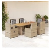 Image de 7-delige Tuinset met kussens poly rattan beige3262789