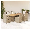 Image de 7-delige Tuinset met kussens poly rattan beige3262793