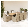 Image de 9-delige Tuinset met kussens poly rattan beige3262794