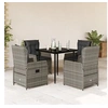 Image de 5-delige Tuinset met kussens poly rattan grijs3262855
