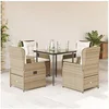 Image de 5-delige Tuinset met kussens poly rattan beige3262883