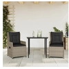 Image de Ensemble à manger de jardin 3pcs coussins gris clair poly rotin 3262896