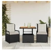 Image de Ensemble à manger de jardin avec coussins 3 pcs Noir 3262910