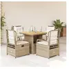 Image de 5-delige Tuinset met kussens poly rattan beige3262920