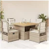 Image de 5-delige Tuinset met kussens poly rattan beige3262921