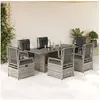 Image de Ensemble à manger de jardin et coussins 7 pcs gris rotin 3262928