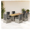 Image de 7-delige Tuinset met kussens poly rattan grijs3262930