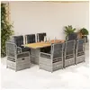 Image de 9-delige Tuinset met kussens poly rattan grijs3262931