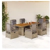 Image de 7-delige Tuinset met kussens poly rattan beige3262934