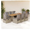 Image de 9-delige Tuinset met kussens poly rattan beige3262935