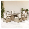 Image de 7-delige Tuinset met kussens poly rattan beige3262936