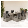 Image de Ensemble à manger de jardin et coussins 7 pcs gris clair rotin 3262940