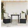 Image de Ensemble à manger de jardin avec coussins 3 pcs Noir 3262957