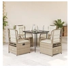 Image de 5-delige Tuinset met kussens poly rattan beige3263014