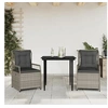 Image de Ensemble à manger de jardin 3pcs coussins gris clair poly rotin 3263027