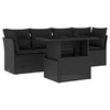 Image de Salon de jardin 5 pcs avec coussins noir résine tressée 3266345