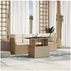 Image de Salon de jardin modulable 5 pieces rotin beige 62 x 62 x 69 cm